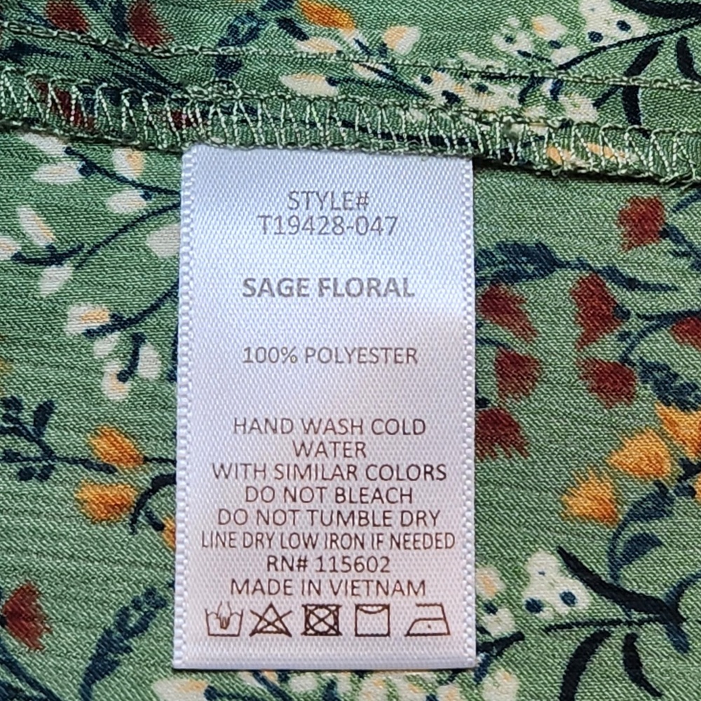 NWOT Lush‎ x Stitch Fix Women’s Green Floral Print Tank Spring Summer Twee - Picture 8 of 8
